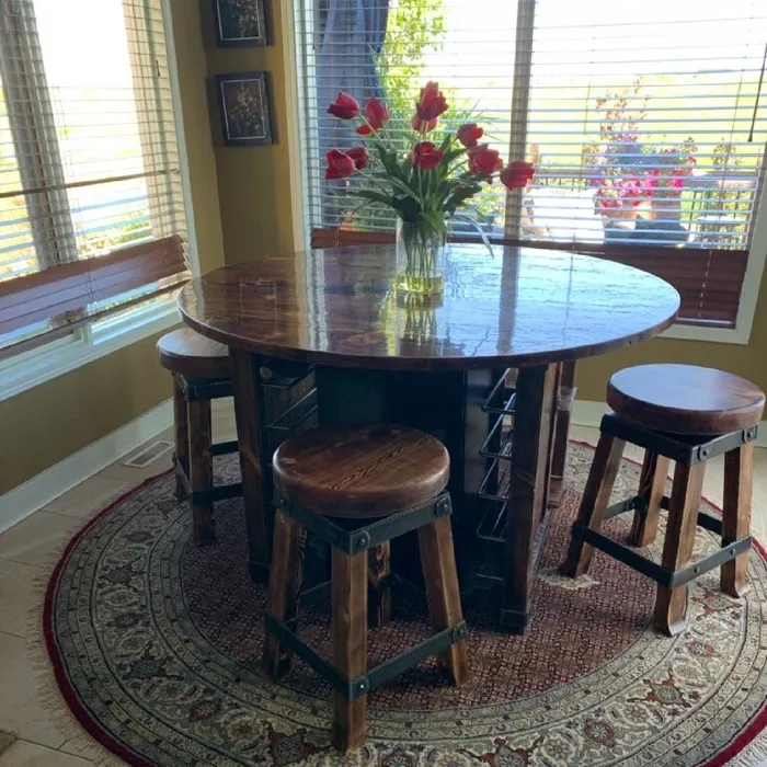 Wooden iron indoor table