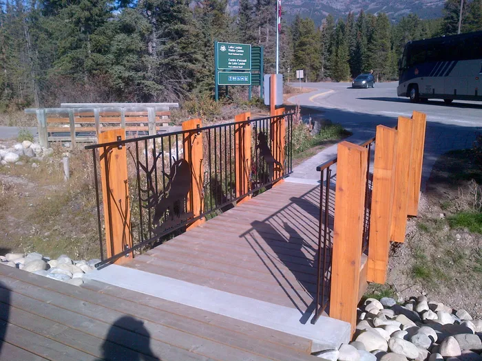 Pedestrian bridge in public park